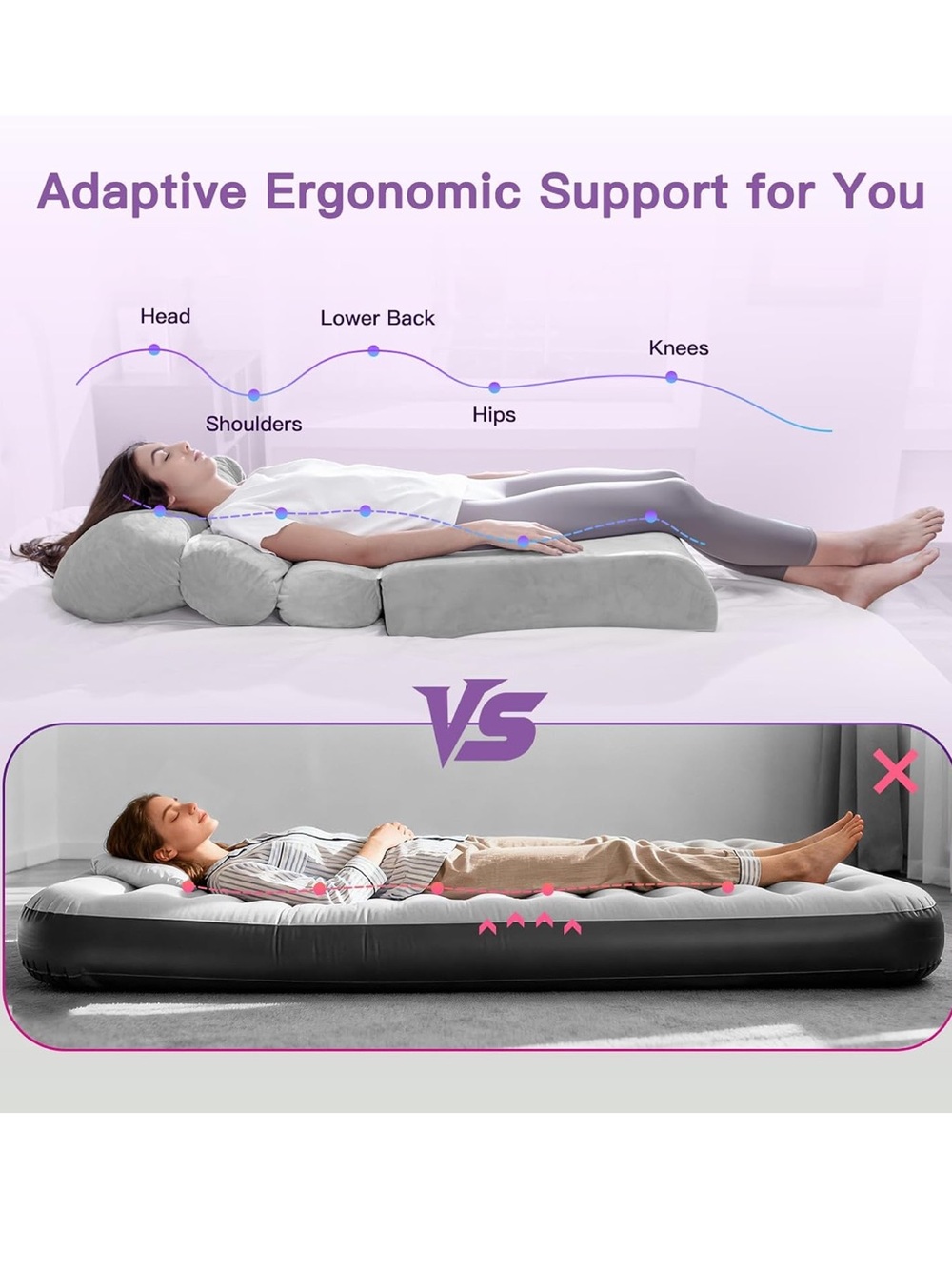 BBL Bed After Surgery for Sleeping, Memory Foam/Pregnancy Belly Pillow - Picture 3 of 8